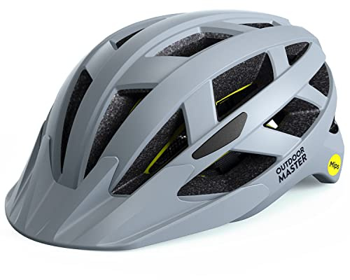 OutdoorMaster Gem Recreational MIPS Cycling Helmet - Two Removable Liners & Ventilation in Multi-Environment - Bike Helmet in Mountain, Motorway for Youth & Adult (Aqua Blue, Large)