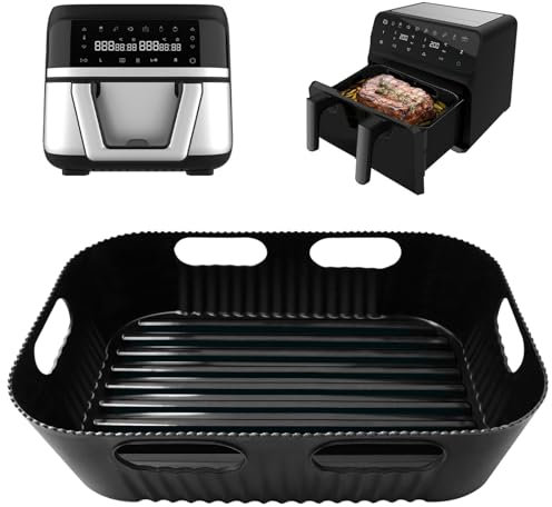 Goodpejine Moule Silicone Air Fryer seulement pour Cecotec 9L Cecofry Dual 9000, Réutilisable Accessoire Air Fryer pour Cecofry Dual 9000, Airfryer Accessoires pour Friteuse