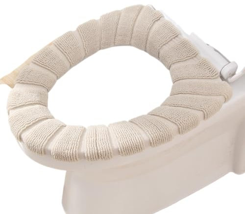 Weicher, verdickter Toilettensitzwärmer, waschbar, wiederverwendbar, geschlossene Werkzeugmatte, universeller WC-Sitzwärmer (Kaffeefarbe)