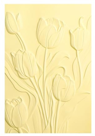 OTCRAFT 3D Flowers Theme Plastic Embossing Folders Tulip for DIY Scrapbooking Photo Album Card Paper Craft Decoration for Card Making,Embossing Template Paper Card Embossing Stencil