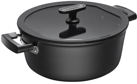 Fiskars Casseruola con Coperchio, Hard Face, Diametro 26 cm, Capacità: 5 litri, Adatta a Tutti i Piani di Cottura, Rivestimento Antiaderente, Resistente ai Graffi, Alluminio/Plastica, 1075527