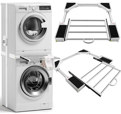 Cadre intermédiaire pour sèche-linge - Cadre de connexion universel pour machine à laver et sèche-linge (cadre de connexion en plastique - tiroir)