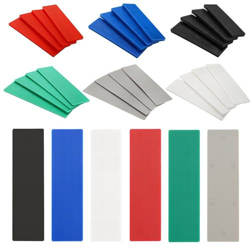 66 Stück Unterlegplatten Kunststoff, 1 bis 6 mm 100 X 28 Mm Universal Abstandshalter Kunststoff, Verglasungsklötze Unterlegplättchen, Ausgleichsplättchen, Für Verlegen Von Fliesen