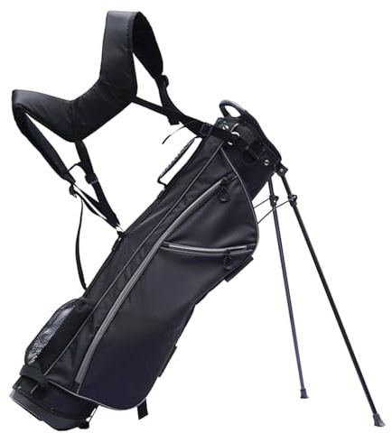 Gr8 Home Lightweight Golf Stand Bag 7 inch 4 Way Divider Double Dual Shoulder Carry Strap Black Grey Club Organiser