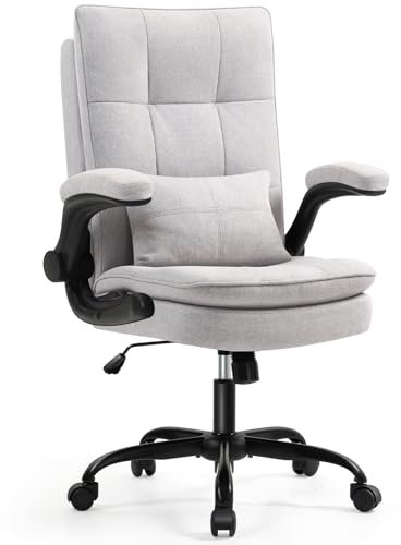 Asukale Bürostuhl Ergonomisch [TESTSIEGER] Schreibtischstuhl | Atmungsaktiver Stoff & Hohe Rückenlehne | Höhenverstellbar & Wippfunktion | Chefsessel 150 Kg | Drehstuhl Mit Rollen | PC Stuhl Grau