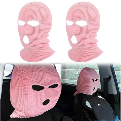 DOKRIN Accesorios para asientos de coche, 2 fundas para reposacabezas de coche elásticas universales y divertidas para coches camiones y autobuses (rosa)