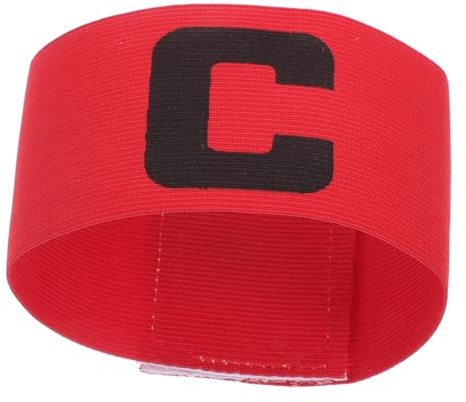 MOTHNUR 6 pièces Brassard Capitaine Football Nylon Élastique Portable pour Rugby Basketball Hockey Bandeau de Capitaine Sportif Rouge