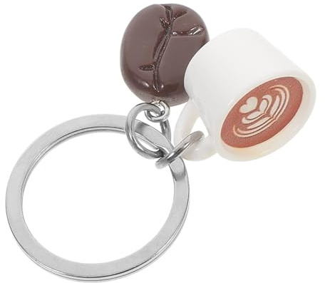 LALADEFIEE Porte-clés Grain de Café Décoratif pour Sac Porte-clef Tasse Café Alliage Pendentif Mignon pour Sac à Dos et Trousseau Cadeau Original