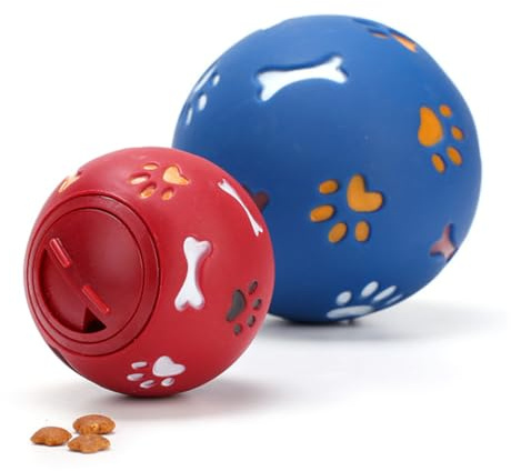 TOGEVAL Pelota de Entrenamiento para Perros Azul Grande Juguete Educativo con Aroma Lechoso y Filtración de Comida Suministro Interactivo para Mascotas Resistente y Fácil de Limpiar