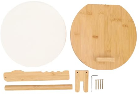 Tortillapress i trä med 50 pergamentpapper |Corn & Flour Tortilla Maker för hemlagad mexikansk mat |Naan/Pizza Deg Press Köksverktyg |Gångjärn i rostfritt stål