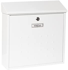 ARREGUI Premium Maxi E5611 Briefkasten aus Verzinktem Stahl, Größe L (Zeitschriften und C4-Umschläge), Großer Wandbriefkasten für Draußen mit Namensschild und Schutzklappe, Einfache Montage, Weiß