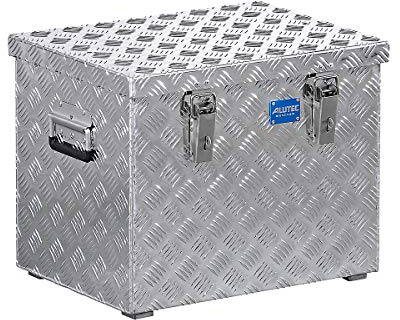 ALUTEC Alu-Transportkiste Riffelblech - 70 l Inhalt - LxBxH 522 x 375 x 420 mm - Alu-Box Alu-Kiste Alu-Transportbox Alu-Transportkiste Kiste für Pritsche Kisten für Pritsche Pritschenbox
