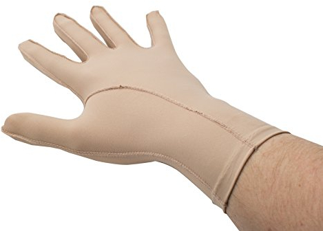 EDEMA Medium | Full Finger | Ödem Handschuh | verschiedene Größen | 2 Farben | Kompressionshandschuh | für die Hand (Medium, beige)