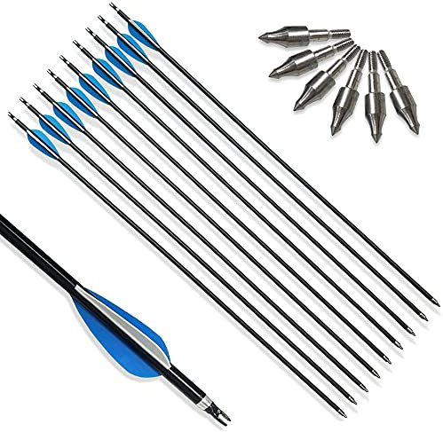 Tir à l'arc Flèches en Aluminium 30 Pouces Flèches pour Chasse Spine 300 pour Arc à Poulies l'arc Classique (6)