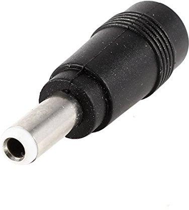 Ruilogod 5.5mm x 2.5mm Conector macho a 5,5 mm x 2.1mm Jack hembra DC Adaptador de corriente Negro