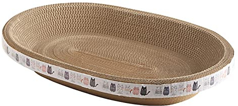 Moxeupon Carton À Gratter pour Forme Ovale Haute Densité pour Chat - Grattoir À Chat en Carton, Nid Bol en Carton Lit À Gratter pour Chat Haute Densité Chat Coussin Relaxant