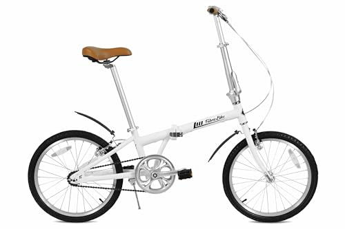 FabricBike Folding - Lätt Vikbar Stadscykel, Legeringsram, En Växel eller 7 Växlar, 4 Färger (Matte White W/Mudguard)