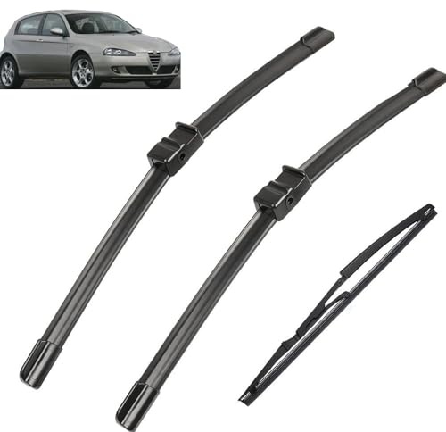 Limpiaparabrisas Compatible con Alfa Romeo 147 937 2005-2010 22+16+13.8 limpiaparabrisas trasero delantero cepillos cortador accesorios 2005 2006 2007 2008 2009 2010, Escobilla limpiaparabrisas pa