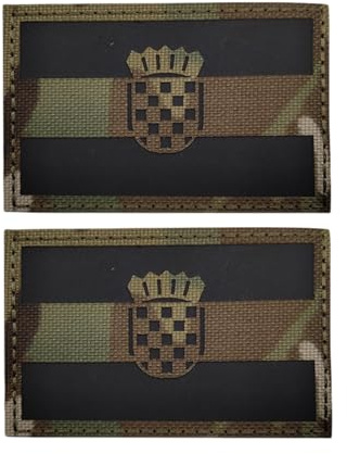 Kroatisk flagga Infraröd reflekterande lapp, nylontyg militärt taktiskt moralmärke, för hjälm Uniform väst paket med 2 - kamouflage