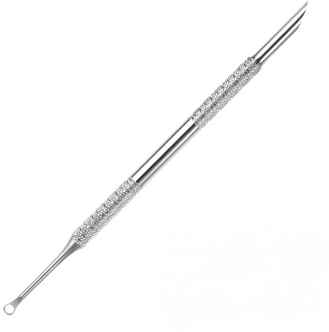 2-In-1 Cuticle Pusher Tool,Nail Etching Tool,Dual Ended Gel Nail Polish Remover Tool,Stainless Steel Nail Scraper,Loop & Beveled Head,Cuticle Sticks,Manicure Tools,for Cuticle Trimmer Pedicure