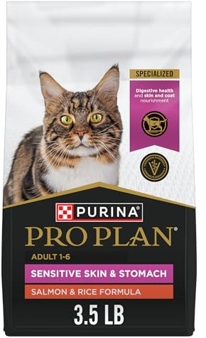Purina Pro Plan Sensitive Skin and Stomach Adult Cat Food Salmon and Rice Formula - 3.5 lb.