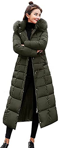 Generisch Daunenmantel Damen Winter Steppmantel Gefüttert Wintermantel Lang Steppjacke Winter Warm Daunenjacke Dicke Thermo Mantel Elegant Puffer Jacke Kuschelig Kapuzenjacke Mit Reissverschluss