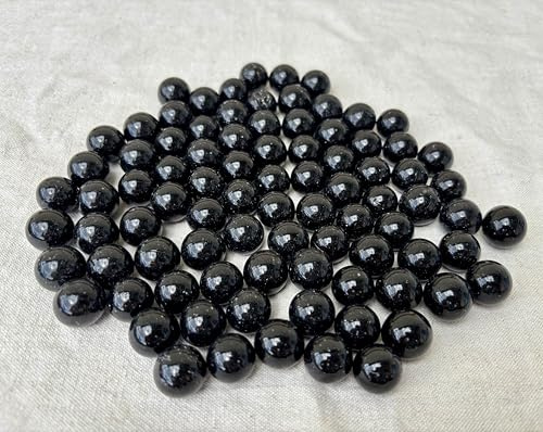 MEIERLE & Söhne 95 biglie di vetro nere di alta qualità per vasi, decorazioni, fai da te e decorazioni, biglie decorative nere in vetro