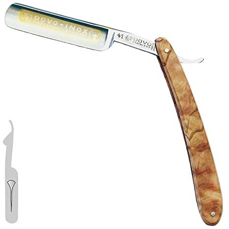 Dovo - Rasoio a mano libera Solingen - 2198 con lama concava 5/8'' in acciaio inox e manico il legno di ulivo