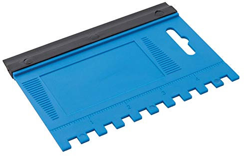 Dapetz ® Building Adhesive Trowels Combination Spreader 125 X 95mm - 6mm Notched Edge for Rapid and Even Spreading of Adhesive, and Squeegee Edge for Applying Grouting to Tiles