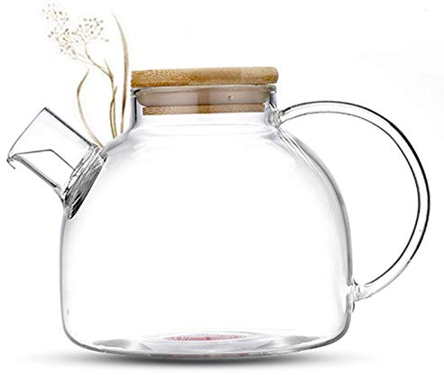 Tea & Tea® Théière en Verre 1,4 L Avec Infuseur Dans le Bec - Coffret Cadeau, Passoire Intégrée
