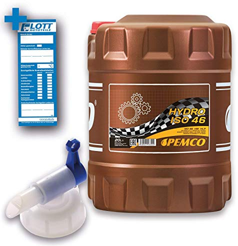 Pemco 20L Hydrauliköl ISO 46 HLP 46 Mineralöl Öl Schmierstoff + Auslaufhahn