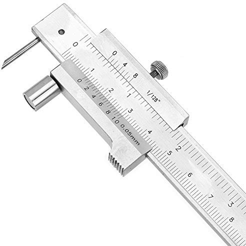 Calibro a corsoio, 0-200MM Calibro di marcatura parallela Calibro parallelo Calibro di misura in acciaio inossidabile Unità metrica e pollici con tracciatore, per Legno,Plastica, Ferro