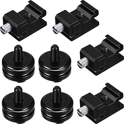 Weewooday 8 Pack Hot Shoe Adapter Kit, 1/4-20 Cold Shoe Mount & Flash Stand Mount Set for DSLR Camera Rig, Tripod, Microphone, LED Light, Monitor