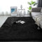 Enyhom Indoor Weich Shaggy Teppich 120 x 160 cm Großen Waschbar Hochflor Teppich Luxus Samt Shag Teppich rutschfeste Dicker Kunstfell Bodenteppich für Wohnzimmer Schlafzimmer Sofa, Schwarz