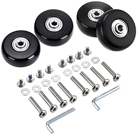 IGNPION 4pcs roulettes de Valise Roues de Rechange réparation de roulements pour Valise de Bagage 45 * 18mm,Noir