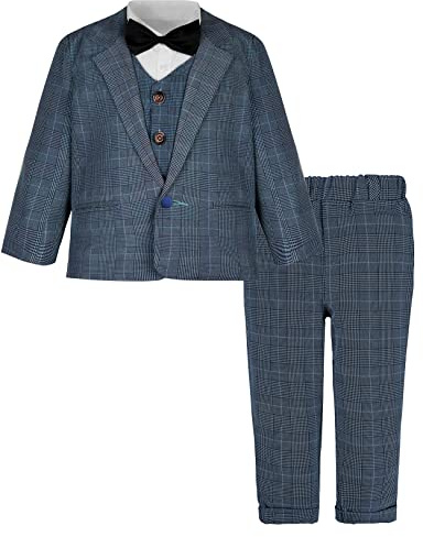 mintgreen Barn Pojke Formellt Bröllop Klänningar Dop Smoking Blazer Kläder 5 st Set