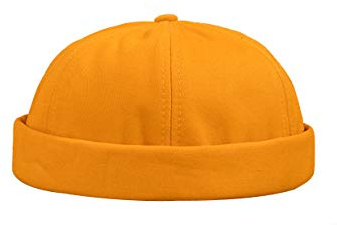 YLfly Sommar dockerhatt mössa gangsterhatt sjöman keps för kvinnor män ren färg, Orange, M