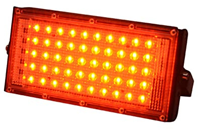 QQY Foco LED Exterior, Luz de Seguridad al aire libre súper brillante 5000ml, Lámpara de pared de iluminación de inundación impermeable ip66 Patio trasero del patio del garaje (100W, Rojo)