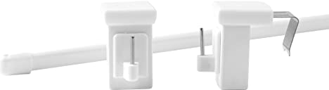 Deco-Raum Vitragestange 1 Stück ausziehbar weiß Länge 60-100 cm mit drehbarem Fensterhaken für Fensterrahmen 10-27mm Scheibenstange oval Gardinenstange ohne bohren