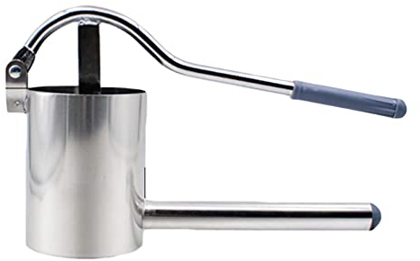 Round Noodle Maker Stainless Steel Spaetzle Maker German Noodle Maker Metal Noodle Lattice Roller Dough Cutter Manual Pasta Spaghetti Maker for Pasta Rice Potato Silver