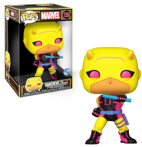 Funko POP! Jumbo: Marvel - Daredevil - (YLwith RD) - Blacklight - Marvel Comics - Collectable Vinyl Figure - Gift Idea - Official Merchandise - Toys for Kids & Adults - Comic Books Fans