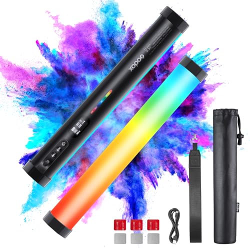 Godox RGB Tube Light 8W 2700-6500K Lux 740 CRI 97 TLCI 99 13FX with 2900mAh Battery Magnetic Handheld Light Wand Mini LED Video Light Stick for Photography YouTube TikTok (1Pack TL30)