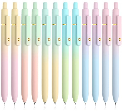 UIXJODO 12 Pcs Gel Pens 0.5mm Quick Dry Black Ink Pens Fine Point Smooth Writing Pens, Cute Office and School Supplies Gifts for Women Teacher Students (12 Pcs Ombre Gold)