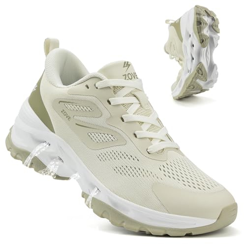 ZOVE Women Hiking Shoes Light Outdoor Drainage Closed-Toe Amphibious Water Sandals Barefoot Breathable Walking Running Tennis Sneakers Non-Slip Trail Water Resistant Working Athletic 8831 Khaki 36