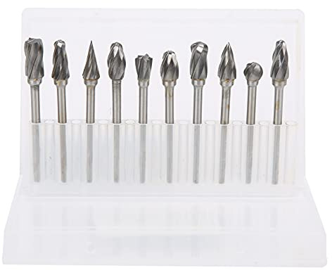 10 pezzi di punte a sfera rotanti, fresa per sgrossatura a scanalatura singola, strumenti per intaglio in lega di acciaio al tungsteno con scatola di conservazione per la