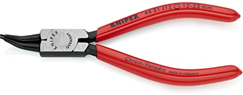 Knipex Pinza per Anelli di Sicurezza per Anelli di Sicurezza Interni a Fori Angolazione a 45° Bonderizzata Nera, Rivestiti in Resina Sintetica 140 Mm 44 31 J12