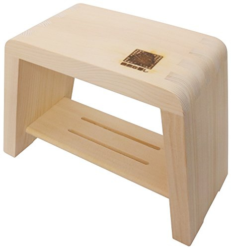 Ichihara Wood Workshop Bath Chair, Wood, Spillway School, Large 9.8 x 6.3 x 9.1 inches (25 x 16 x 23 cm)
