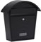 Burg-Wachter MB06BK Classic 2 Wall Mounted Galvanised Steel Lockable Weatherproof Post Box Matt Black - 36x38x13cm