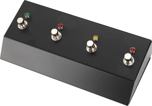 Laney FS4 - Vier-Wege Metall-Fußschalter - Schwarz - Manuell - Druckknopf-Aktuator - LED-Indikatoren - Passt für Iron Heart, VH, Nexus