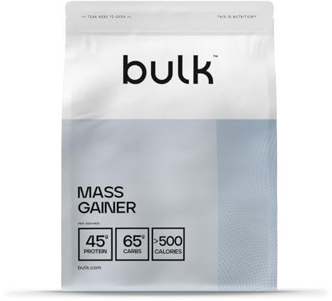 Bulk Complete Mass Gainer | Chocolate | 1kg | 45g de protéines et 5g de BCAA par portion | Gain de masse hypercalorique | Facile à mélanger | Délicieux arômes